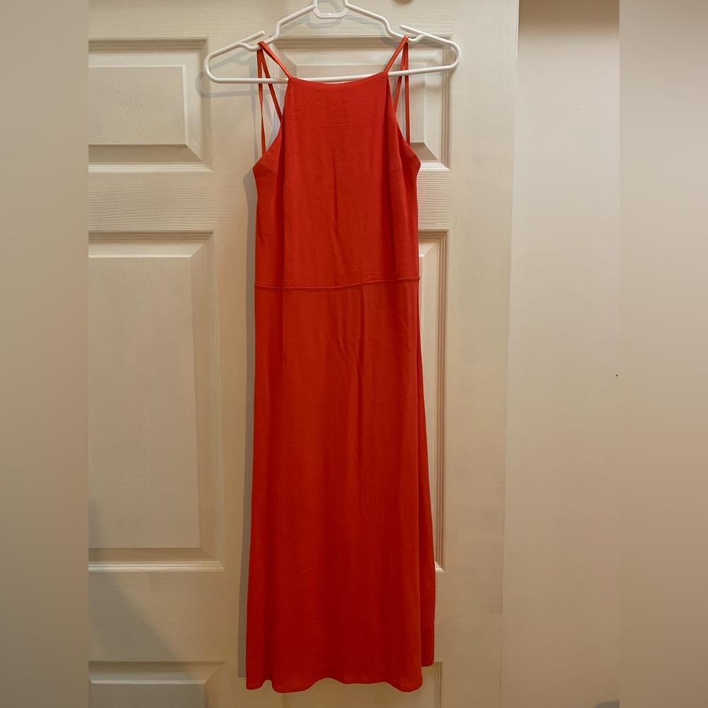 Orange-y red Reformation Midi Dress